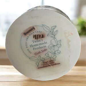 Twila's homemade bath salts in a variety of scents, including rosemary